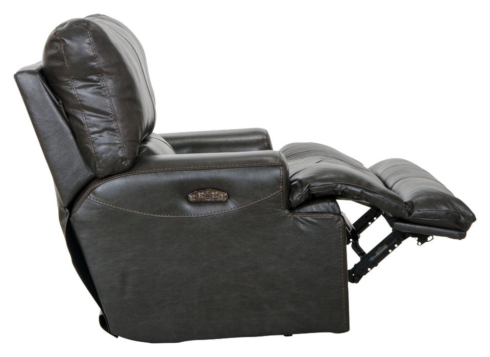 Catnapper - Wembley 3 Piece Power Reclining Living Room Set with Power Headrest & Power Lumbar in Steel - 764581-764589-764580-7-STEEL-MTO