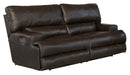Catnapper - Wembley Power Headrest Power Lumbar Power Reclining Leather Sofa in Chocolate - 764581-CHOCOLATE-MTO - GreatFurnitureDeal