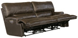 Catnapper - Wembley Power Headrest Power Lumbar Power Reclining Leather Sofa in Steel - 764581-STEEL-MTO - GreatFurnitureDeal