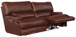 Catnapper - Wembley Power Headrest Power Lumbar Power Reclining Leather Sofa in Walnut - 764581-WALNUT-MTO - GreatFurnitureDeal