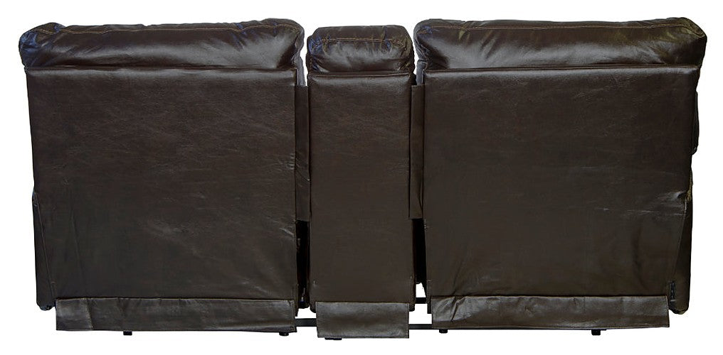 Catnapper - Wembley Power Headrest Power Lumbar Power Reclining Leather Console Loveseat in Chocolate - 764589-CHOCOLATE-MTO - GreatFurnitureDeal