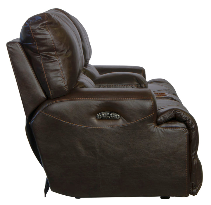 Catnapper - Wembley 3 Piece Power Reclining Living Room Set with Power Headrest & Power Lumbar in Chocolate - 764581-764589-764581-764589-764580-7-CHOCOLATE-CHOCOLATE-MTO