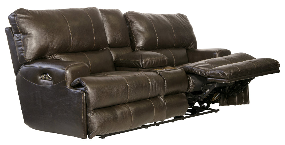 Catnapper - Wembley 2 Piece Lay Flat Reclining Sofa Set in Steel - 4581-STEEL-2SET