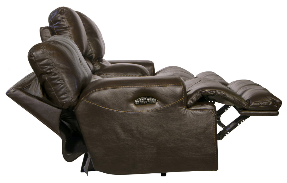 Catnapper - Wembley 3 Piece Power Lay Flat Reclining Living Room Set in Steel - 64581-STEEL-P-3SET