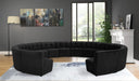 Meridian Furniture - Limitless 177.5" Black Velvet Upholstered 14pc. Sectional - 645Black-14PC - GreatFurnitureDeal