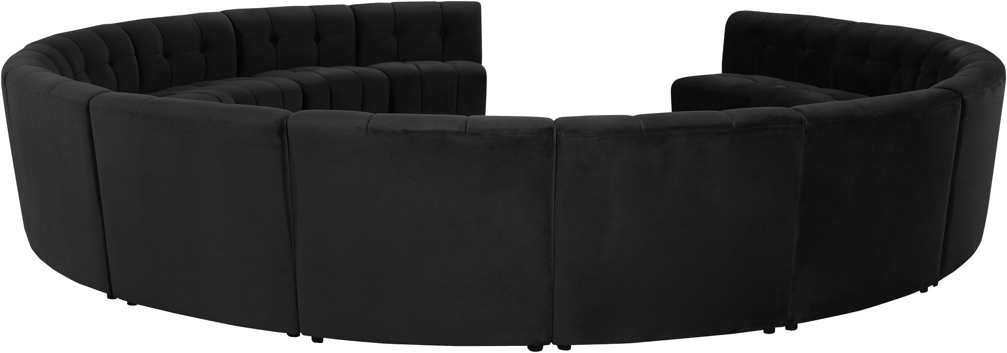 Meridian Furniture - Limitless 177.5" Black Velvet Upholstered 14pc. Sectional - 645Black-14PC - GreatFurnitureDeal