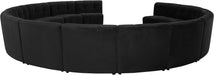 Meridian Furniture - Limitless 177.5" Black Velvet Upholstered 14pc. Sectional - 645Black-14PC - GreatFurnitureDeal