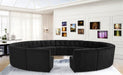 Meridian Furniture - Limitless 177.5" Black Velvet Upholstered 15pc. Sectional - 645Black-15PC - GreatFurnitureDeal