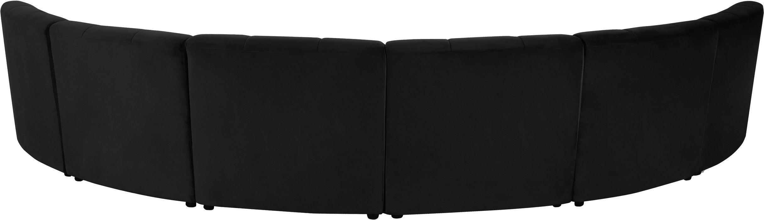 Meridian Furniture - Limitless 157.5" Black Velvet Upholstered 6pc. Sectional - 645Black-6PC - GreatFurnitureDeal
