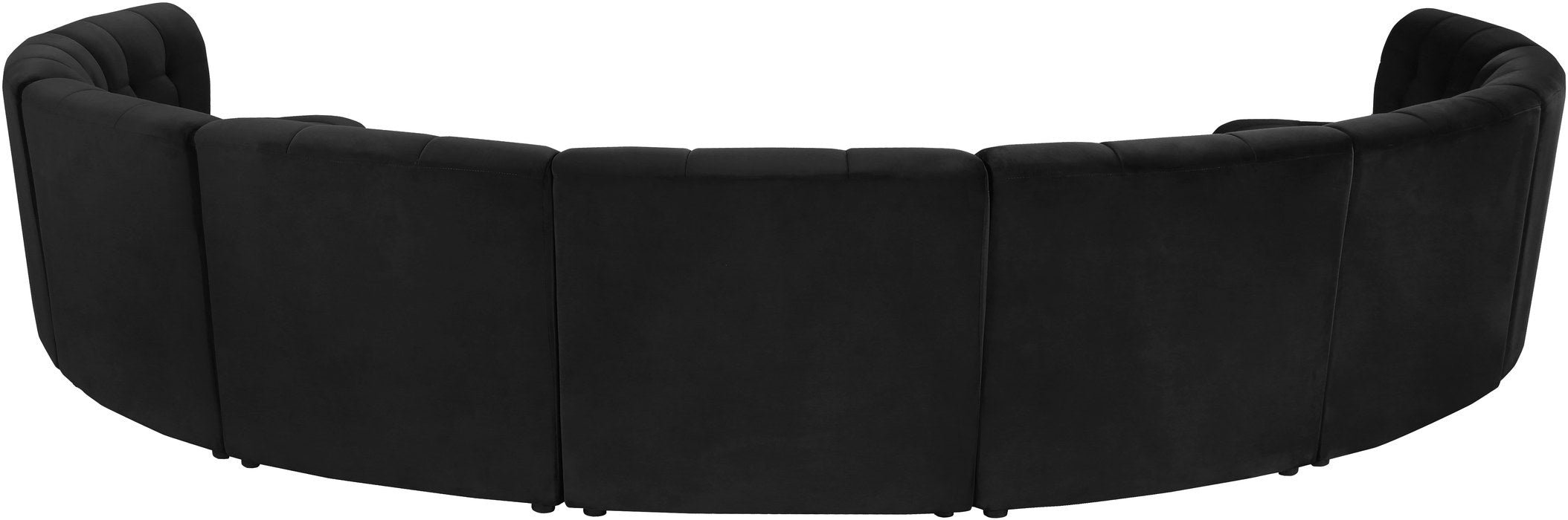 Meridian Furniture - Limitless 177.5" Black Velvet Upholstered 9pc. Sectional - 645Black-9PC - GreatFurnitureDeal
