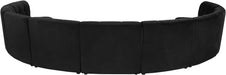 Meridian Furniture - Limitless 177.5" Black Velvet Upholstered 9pc. Sectional - 645Black-9PC - GreatFurnitureDeal