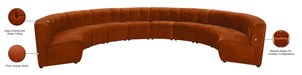 Meridian Furniture - Limitless 177.5" Cognac Velvet Upholstered 10pc. Sectional - 645Cognac-10PC - GreatFurnitureDeal