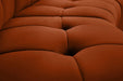 Meridian Furniture - Limitless 177.5" Cognac Velvet Upholstered 10pc. Sectional - 645Cognac-10PC - GreatFurnitureDeal