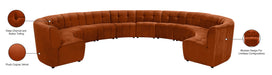 Meridian Furniture - Limitless 177.5" Cognac Velvet Upholstered 12pc. Sectional - 645Cognac-12PC - GreatFurnitureDeal