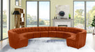 Meridian Furniture - Limitless 177.5" Cognac Velvet Upholstered 12pc. Sectional - 645Cognac-12PC - GreatFurnitureDeal