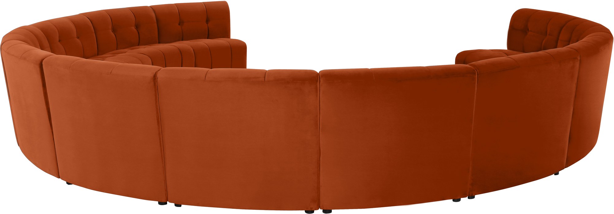 Meridian Furniture - Limitless 177.5" Cognac Velvet Upholstered 12pc. Sectional - 645Cognac-12PC - GreatFurnitureDeal