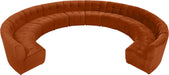 Meridian Furniture - Limitless 177.5" Cognac Velvet Upholstered 12pc. Sectional - 645Cognac-12PC - GreatFurnitureDeal