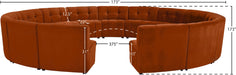 Meridian Furniture - Limitless 177.5" Cognac Velvet Upholstered 15pc. Sectional - 645Cognac-15PC - GreatFurnitureDeal