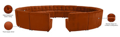 Meridian Furniture - Limitless 177.5" Cognac Velvet Upholstered 15pc. Sectional - 645Cognac-15PC - GreatFurnitureDeal