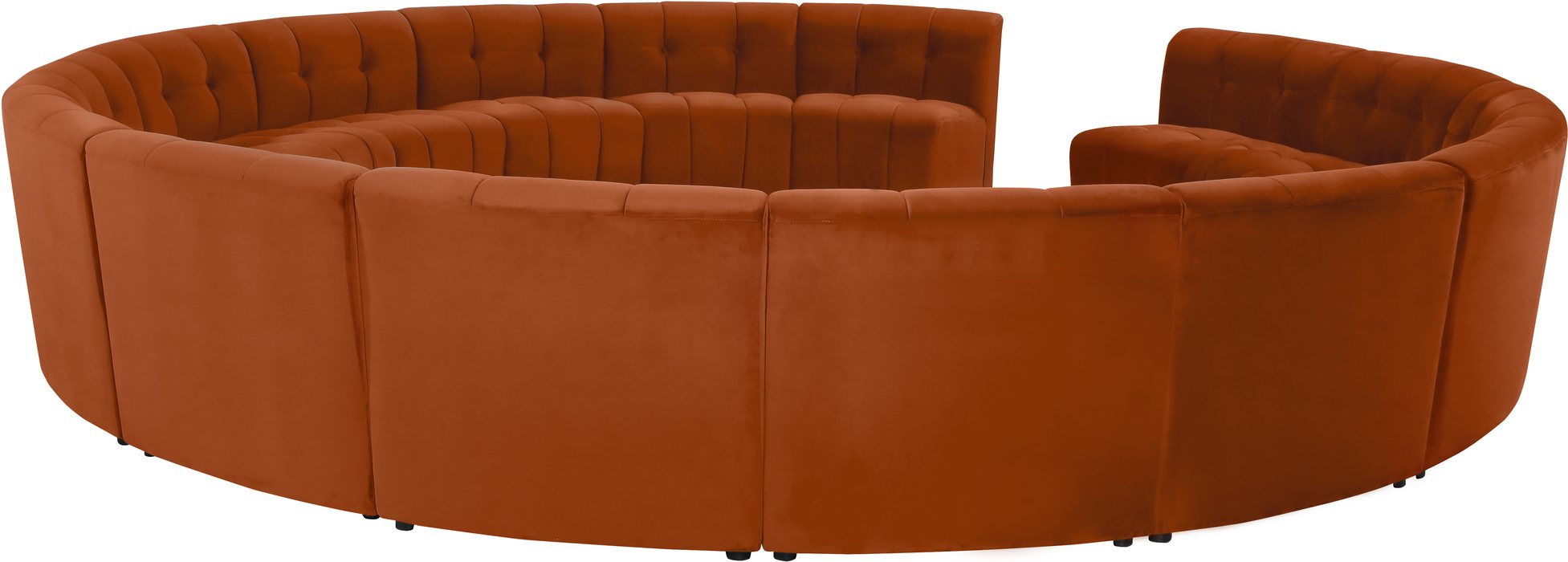 Meridian Furniture - Limitless 177.5" Cognac Velvet Upholstered 15pc. Sectional - 645Cognac-15PC - GreatFurnitureDeal