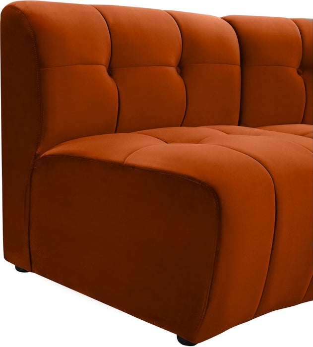 Meridian Furniture - Limitless 169.5" Cognac Velvet Upholstered 7pc. Sectional - 645Cognac-7PC - GreatFurnitureDeal