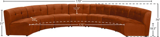 Meridian Furniture - Limitless 169.5" Cognac Velvet Upholstered 7pc. Sectional - 645Cognac-7PC - GreatFurnitureDeal