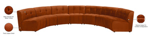 Meridian Furniture - Limitless 169.5" Cognac Velvet Upholstered 7pc. Sectional - 645Cognac-7PC - GreatFurnitureDeal