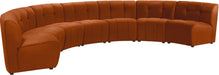 Meridian Furniture - Limitless 169.5" Cognac Velvet Upholstered 7pc. Sectional - 645Cognac-7PC - GreatFurnitureDeal