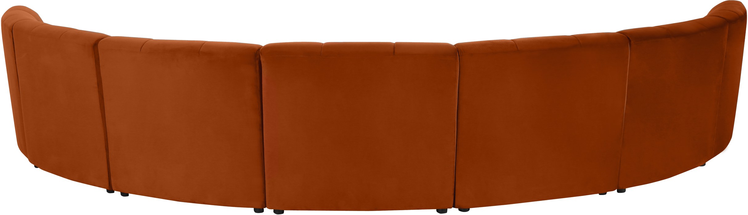 Meridian Furniture - Limitless 169.5" Cognac Velvet Upholstered 7pc. Sectional - 645Cognac-7PC - GreatFurnitureDeal