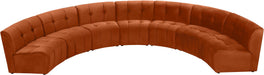 Meridian Furniture - Limitless 169.5" Cognac Velvet Upholstered 7pc. Sectional - 645Cognac-7PC - GreatFurnitureDeal