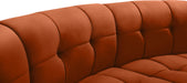 Meridian Furniture - Limitless 169.5" Cognac Velvet Upholstered 7pc. Sectional - 645Cognac-7PC - GreatFurnitureDeal