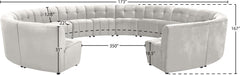 Meridian Furniture - Limitless 177.5" Cream Velvet Upholstered 14pc. Sectional - 645Cream-14PC - GreatFurnitureDeal