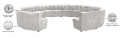 Meridian Furniture - Limitless 177.5" Cream Velvet Upholstered 14pc. Sectional - 645Cream-14PC - GreatFurnitureDeal