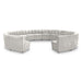 Meridian Furniture - Limitless 177.5" Cream Velvet Upholstered 14pc. Sectional - 645Cream-14PC - GreatFurnitureDeal