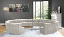 Meridian Furniture - Limitless 177.5" Cream Velvet Upholstered 14pc. Sectional - 645Cream-14PC - GreatFurnitureDeal