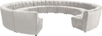 Meridian Furniture - Limitless 177.5" Cream Velvet Upholstered 14pc. Sectional - 645Cream-14PC - GreatFurnitureDeal