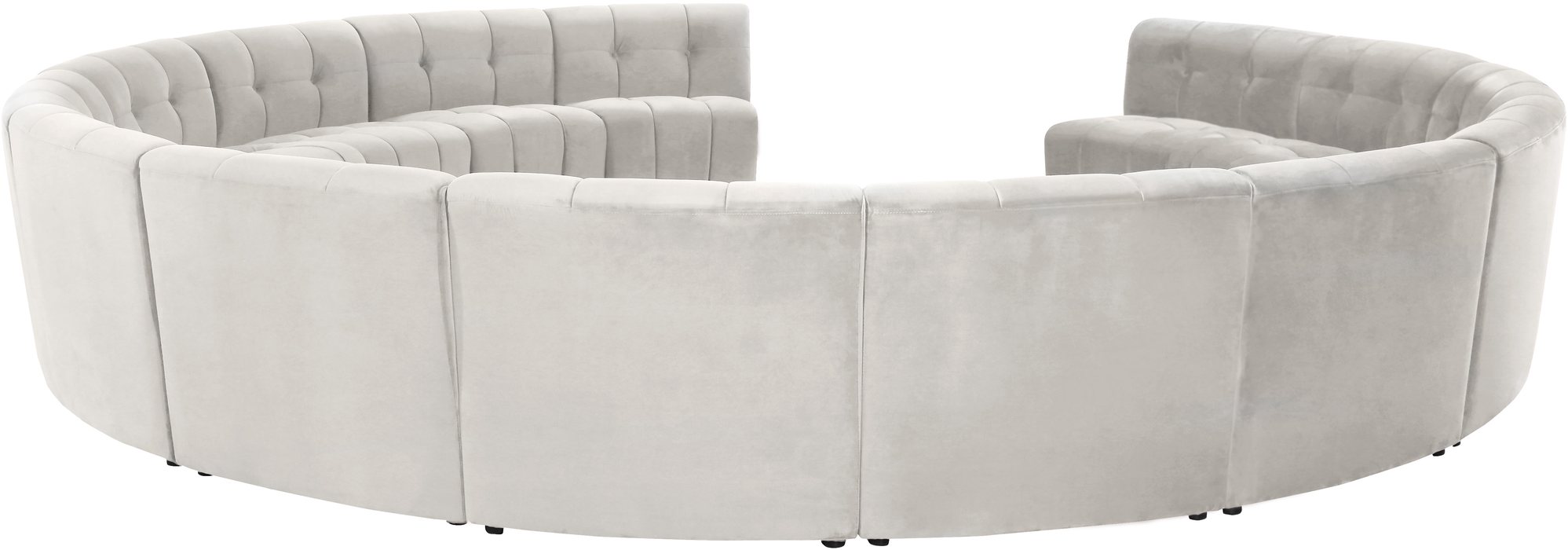 Meridian Furniture - Limitless 177.5" Cream Velvet Upholstered 14pc. Sectional - 645Cream-14PC - GreatFurnitureDeal