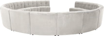 Meridian Furniture - Limitless 177.5" Cream Velvet Upholstered 14pc. Sectional - 645Cream-14PC - GreatFurnitureDeal