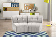 Meridian Furniture - Limitless 65" Cream Velvet Upholstered 2pc. Sectional - 645Cream-2PC - GreatFurnitureDeal