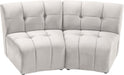 Meridian Furniture - Limitless 65" Cream Velvet Upholstered 2pc. Sectional - 645Cream-2PC - GreatFurnitureDeal