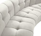 Meridian Furniture - Limitless 65" Cream Velvet Upholstered 2pc. Sectional - 645Cream-2PC - GreatFurnitureDeal