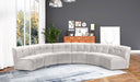 Meridian Furniture - Limitless 157.5" Cream Velvet Upholstered 6pc. Sectional - 645Cream-6PC - GreatFurnitureDeal