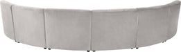 Meridian Furniture - Limitless 157.5" Cream Velvet Upholstered 6pc. Sectional - 645Cream-6PC - GreatFurnitureDeal