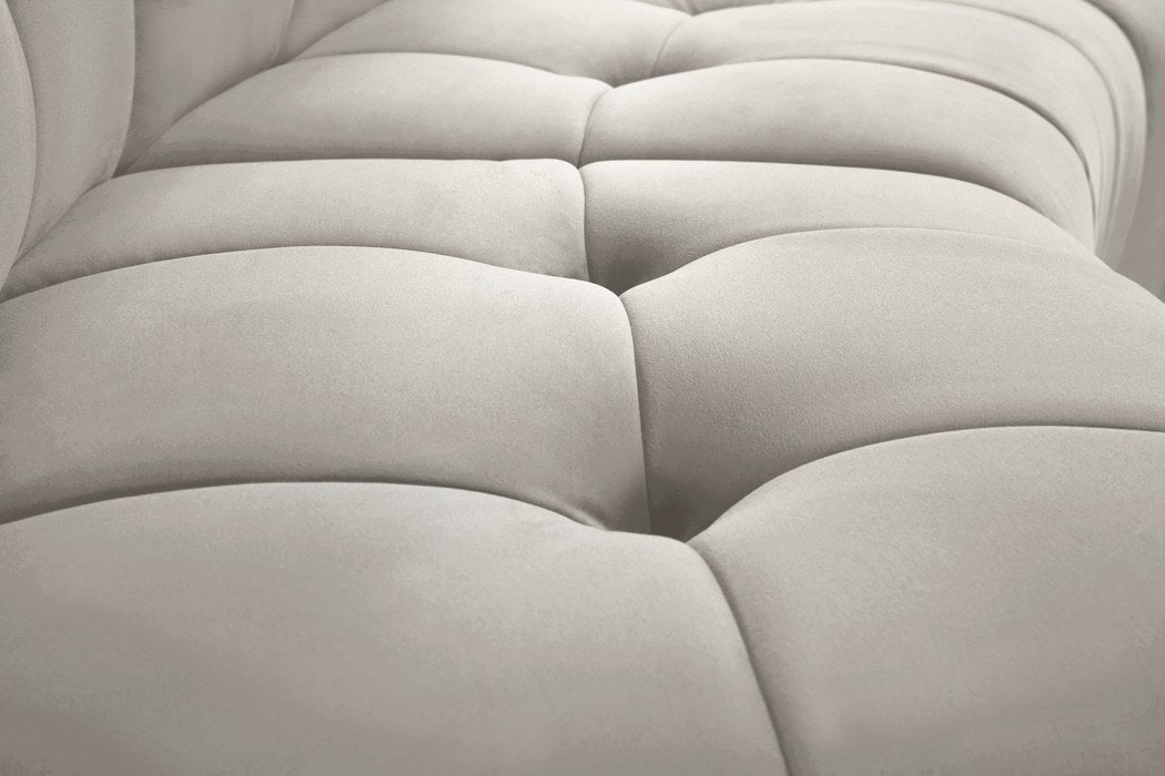 Meridian Furniture - Limitless 157.5" Cream Velvet Upholstered 6pc. Sectional - 645Cream-6PC - GreatFurnitureDeal