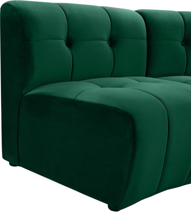 Meridian Furniture - Limitless 177.5" Green Velvet Upholstered 11pc. Sectional - 645Green-11PC - GreatFurnitureDeal