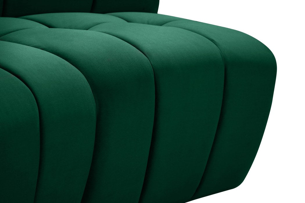 Meridian Furniture - Limitless 177.5" Green Velvet Upholstered 11pc. Sectional - 645Green-11PC - GreatFurnitureDeal