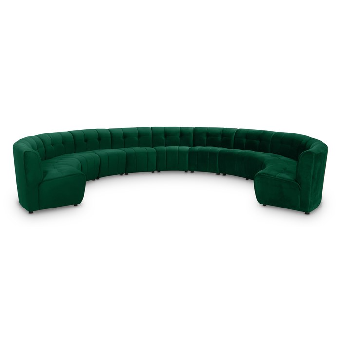 Meridian Furniture - Limitless 177.5" Green Velvet Upholstered 11pc. Sectional - 645Green-11PC - GreatFurnitureDeal