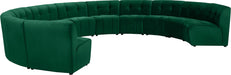 Meridian Furniture - Limitless 177.5" Green Velvet Upholstered 11pc. Sectional - 645Green-11PC - GreatFurnitureDeal