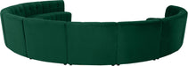 Meridian Furniture - Limitless 177.5" Green Velvet Upholstered 11pc. Sectional - 645Green-11PC - GreatFurnitureDeal