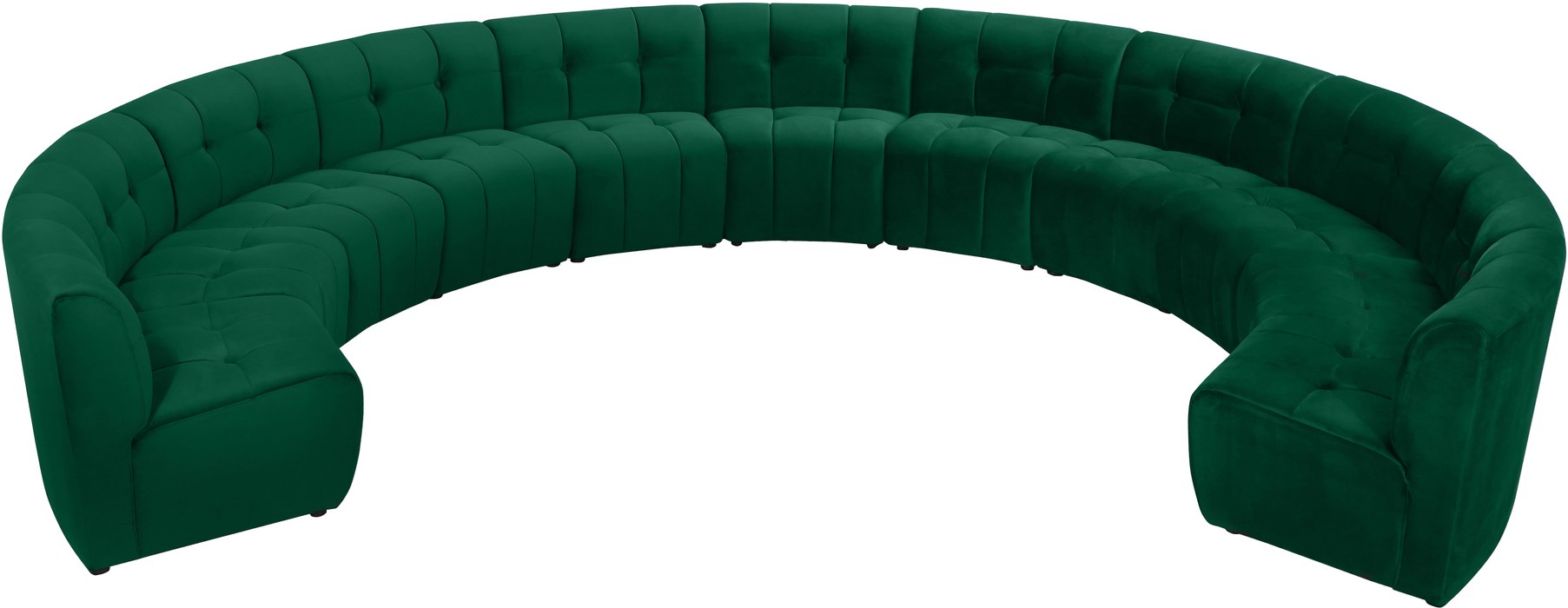 Meridian Furniture - Limitless 177.5" Green Velvet Upholstered 11pc. Sectional - 645Green-11PC - GreatFurnitureDeal
